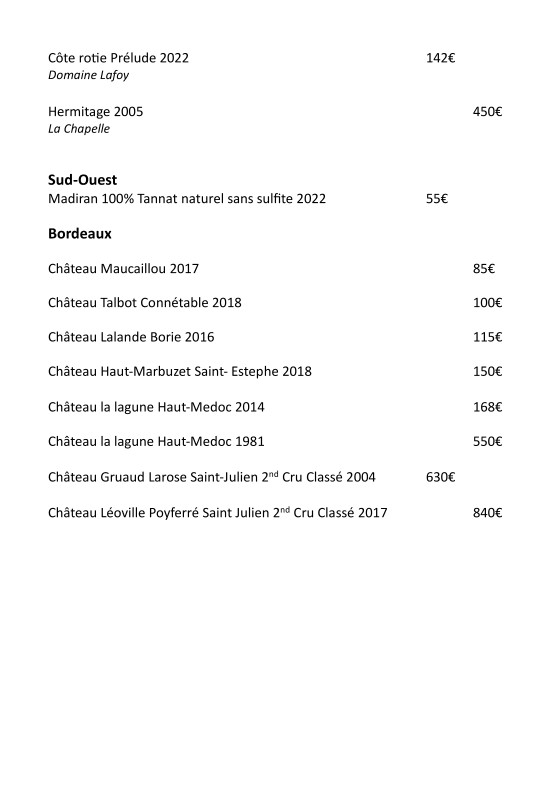 Canaille menu 10