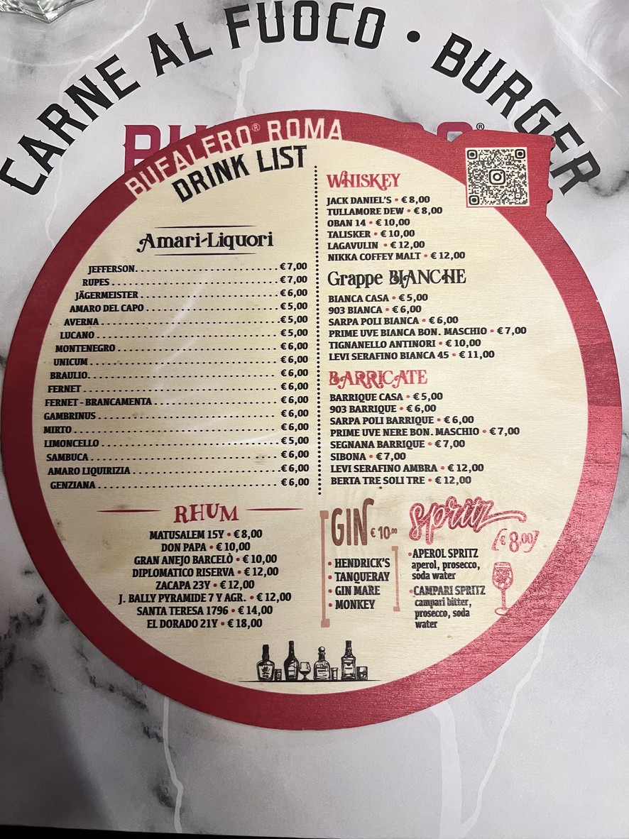 Bufalero menu 5
