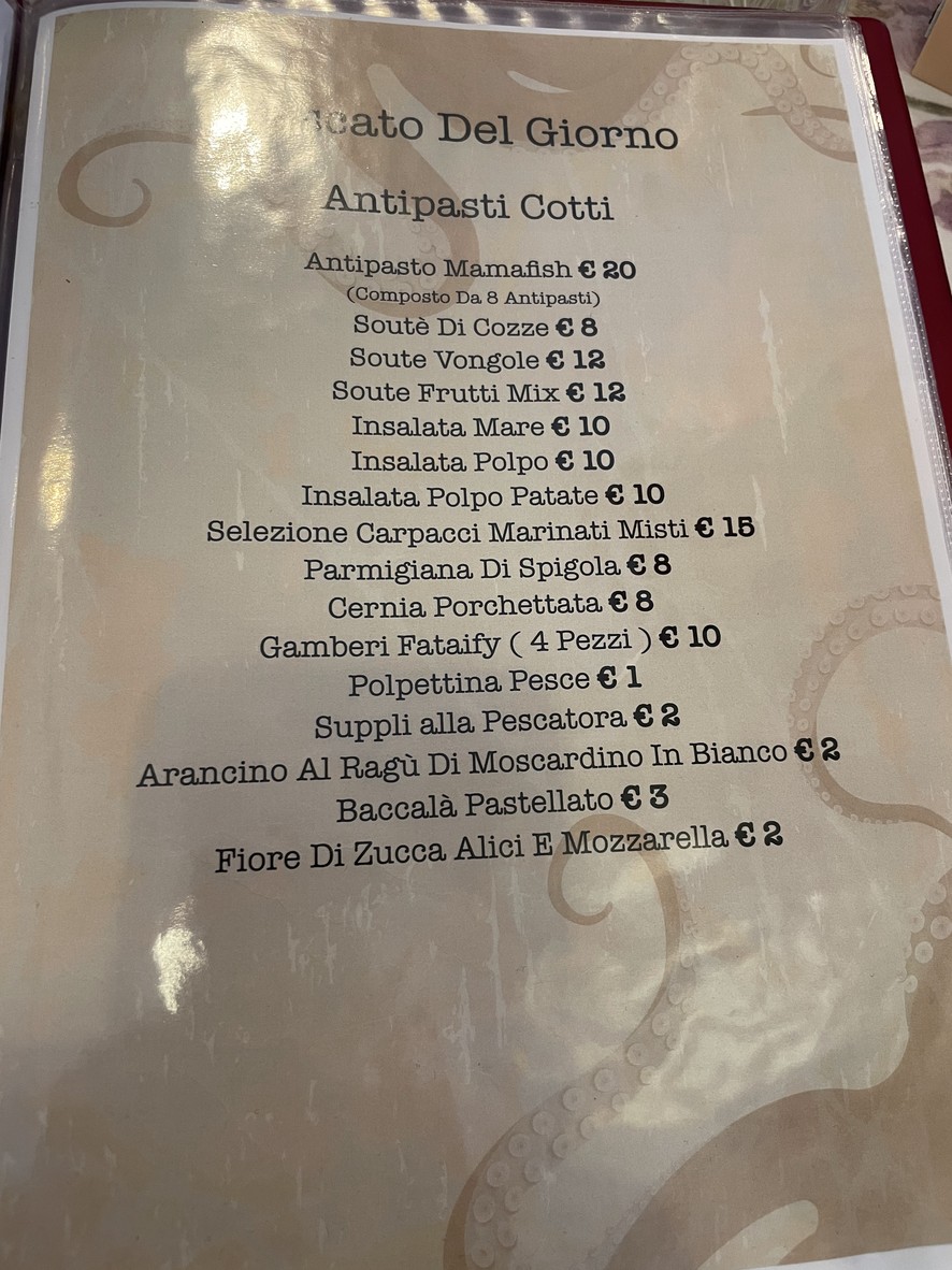 Mama Fish menu 2