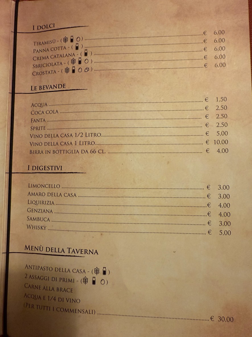 La Taverna Del Vicolo Roma menu 3