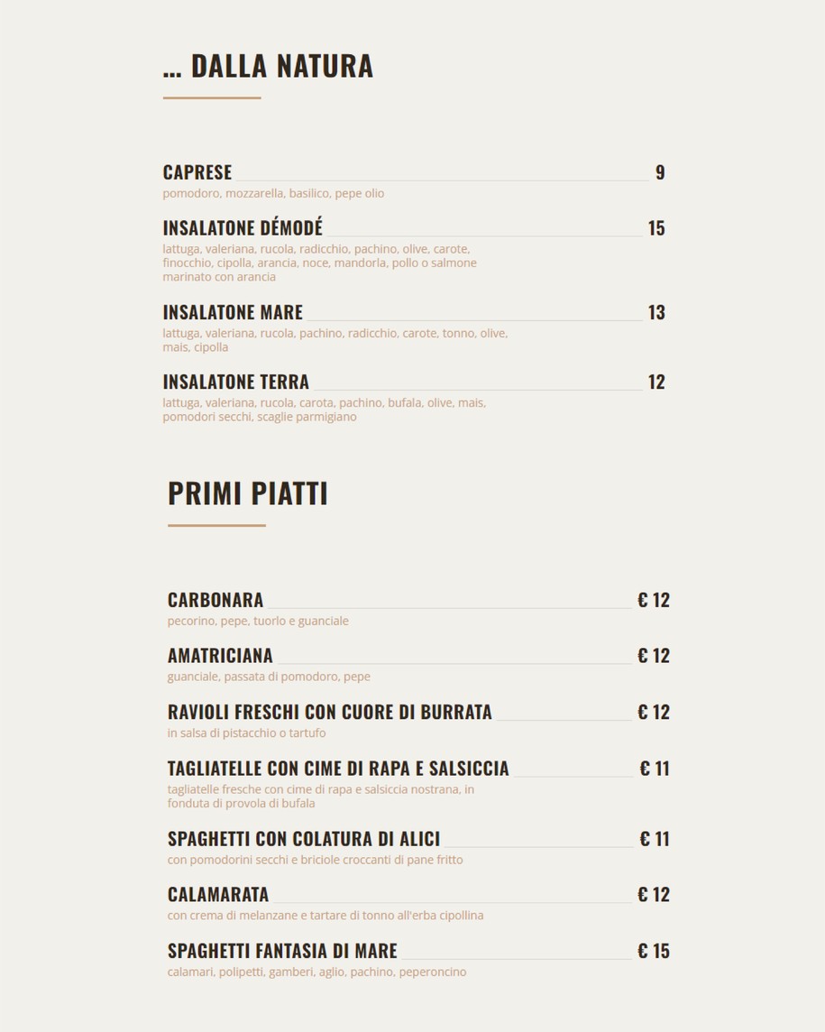 Démodé menu 2