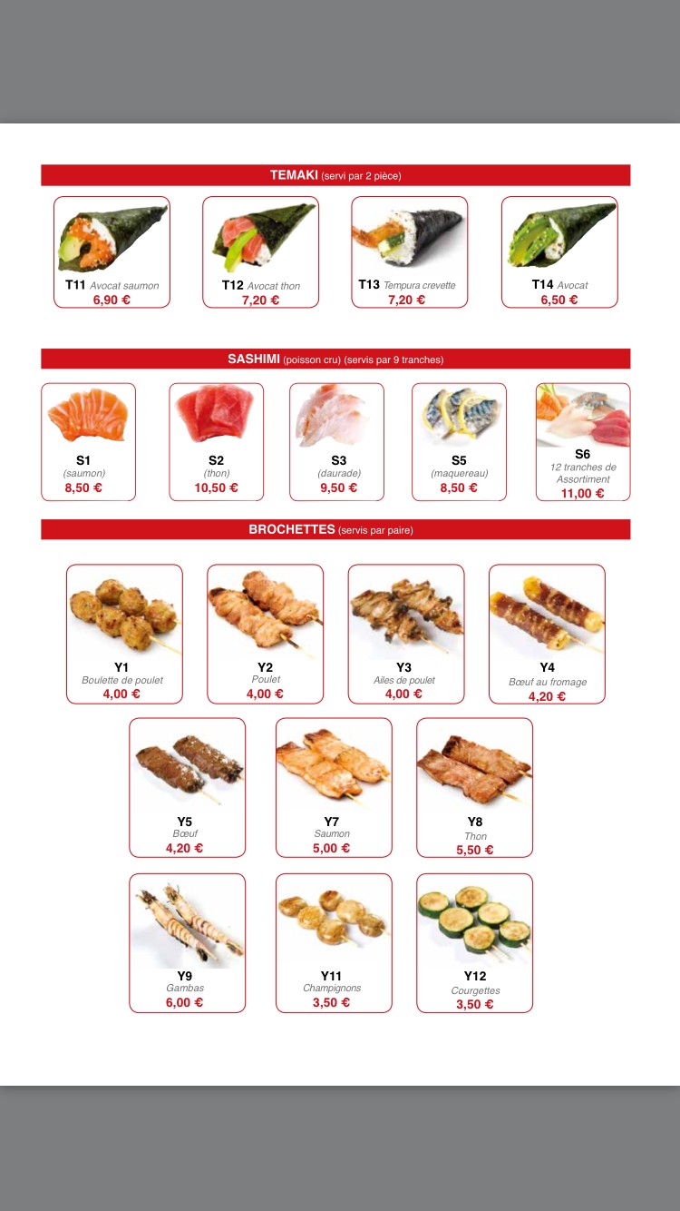 Nishi Sushi menu 1