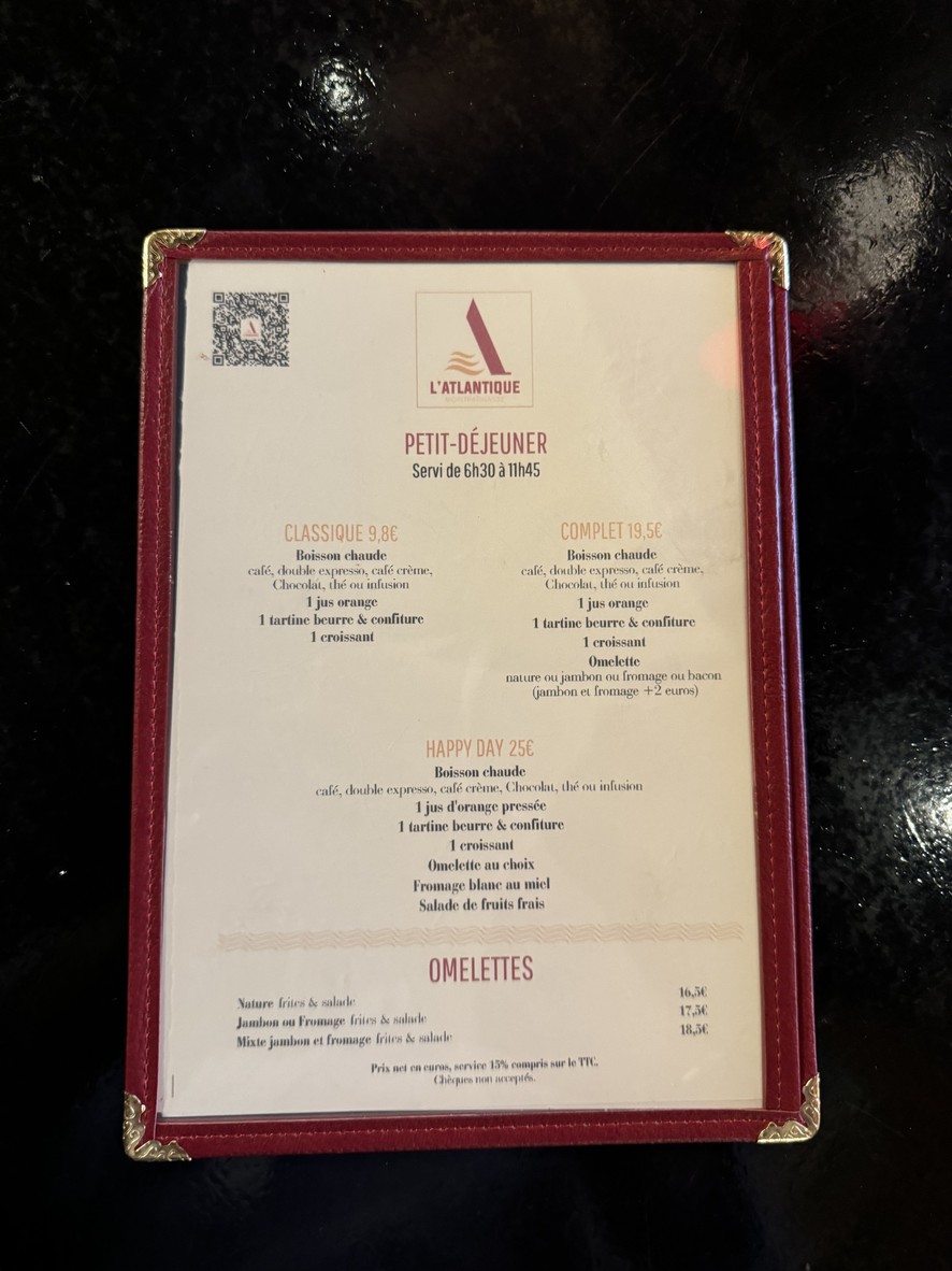 L'Atlantique menu 1
