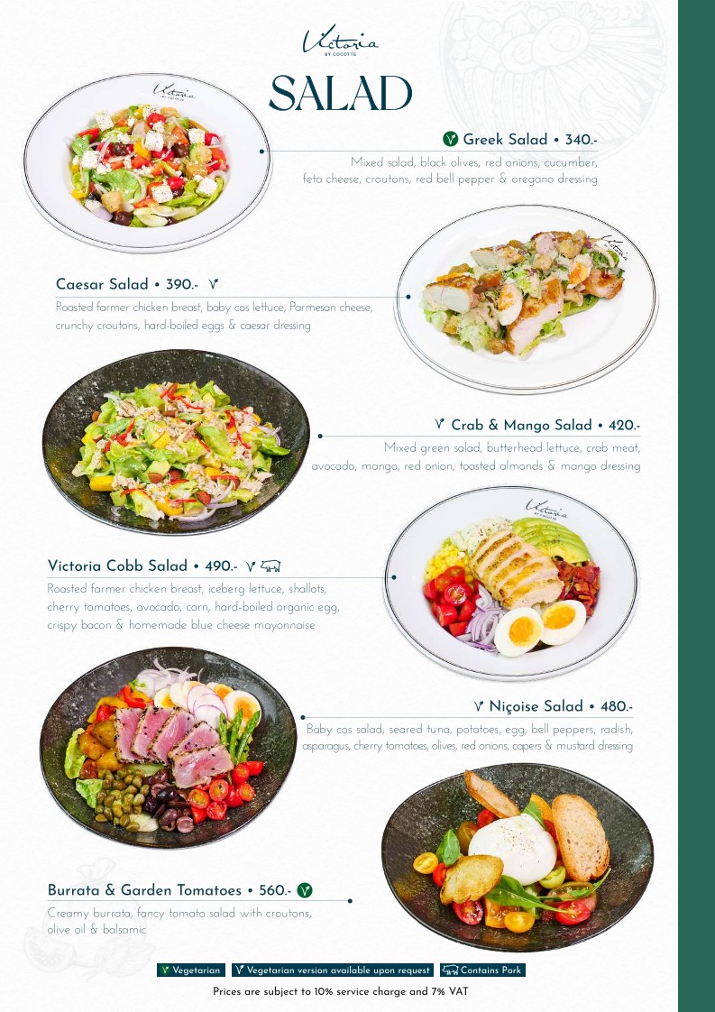 Victoria By Cocotte Central World menu 2