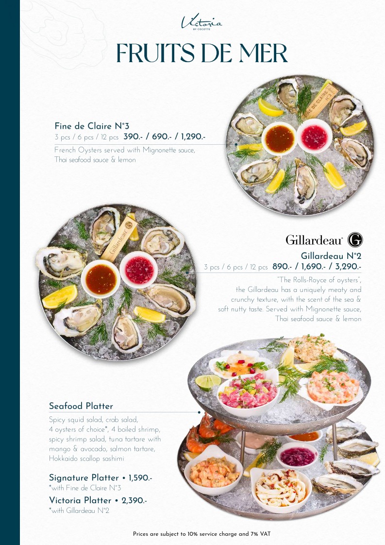 Victoria By Cocotte Central World menu 5