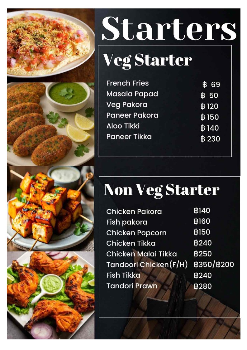 Fèiwèi rónghé cāntīng Yìndù cài qīngzhēn menu 1