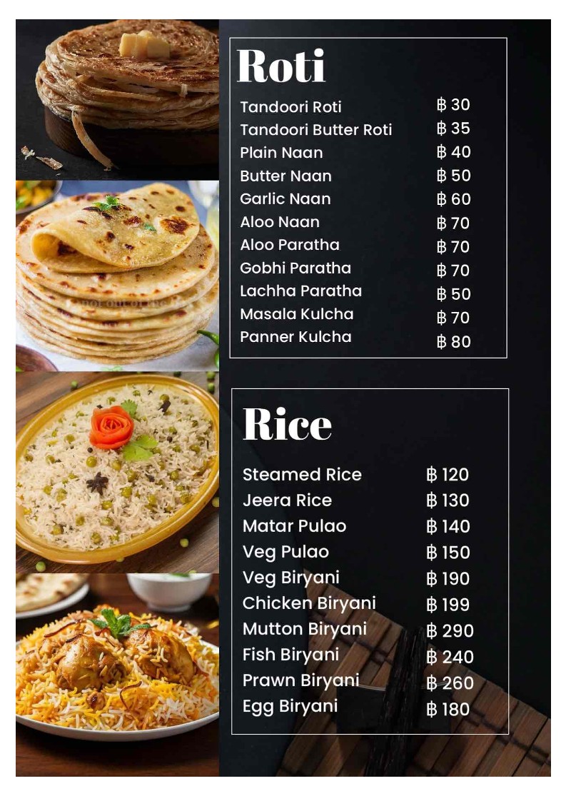 Fèiwèi rónghé cāntīng Yìndù cài qīngzhēn menu 3