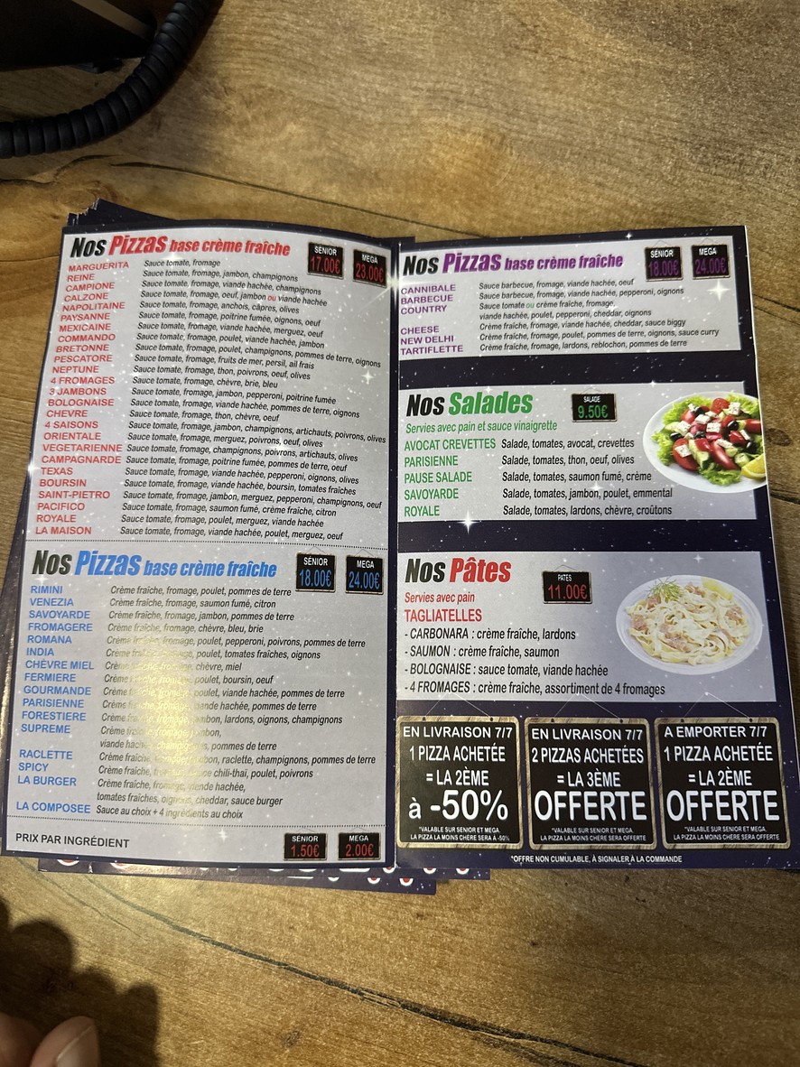 LA MAISON DES PIZZA menu 2
