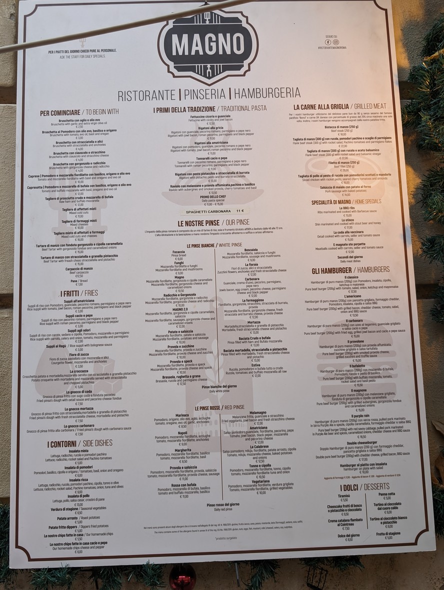 Ristorante Magno Roma menu 1