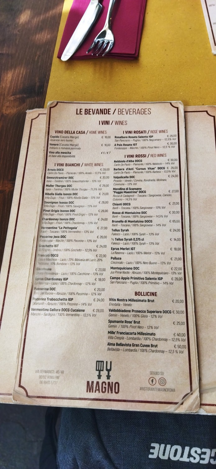 Ristorante Magno Roma menu 8