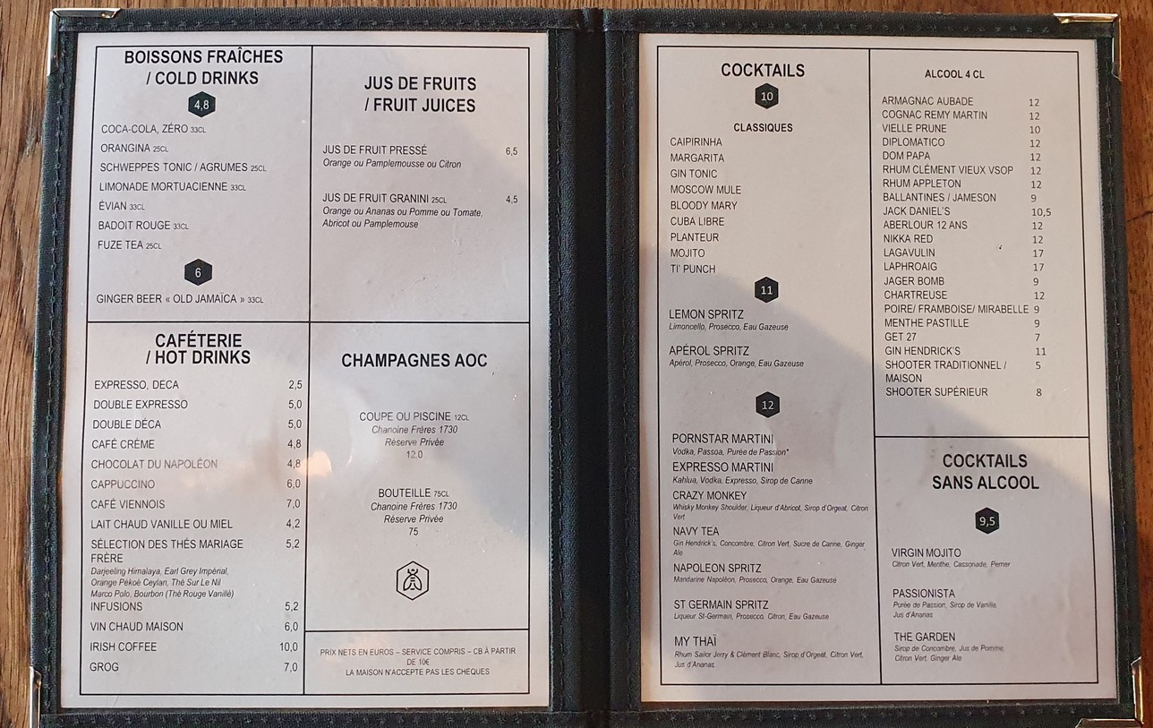 Le Napoléon menu 3