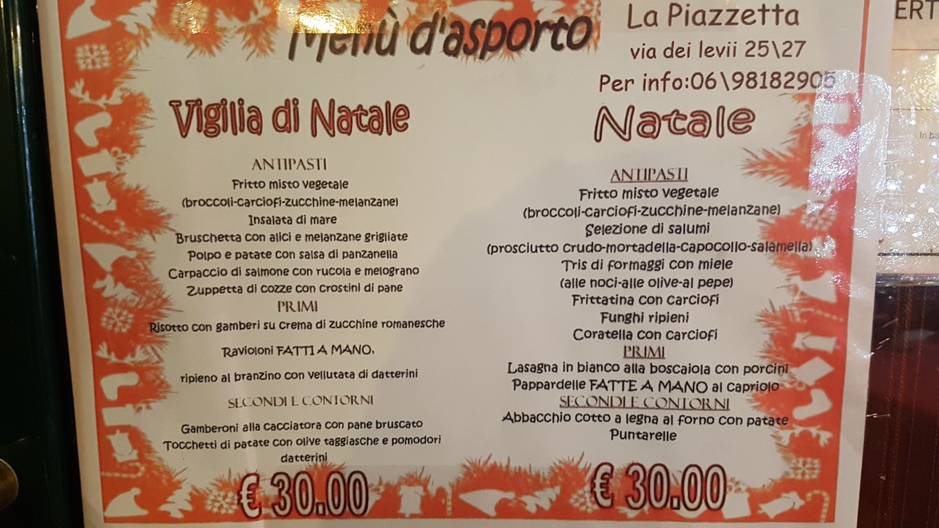 La Piazzetta al Quadraro menu 2