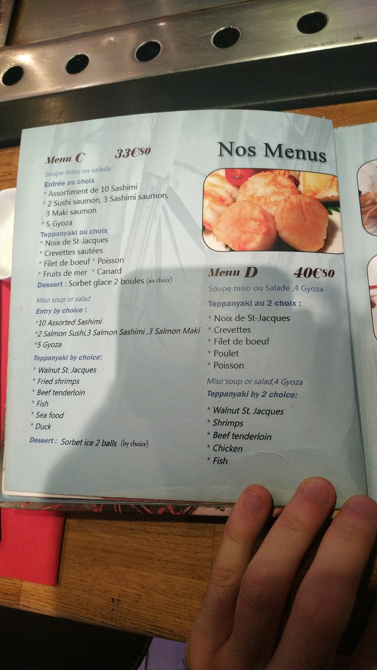 Teppanyaki Sushi menu 3