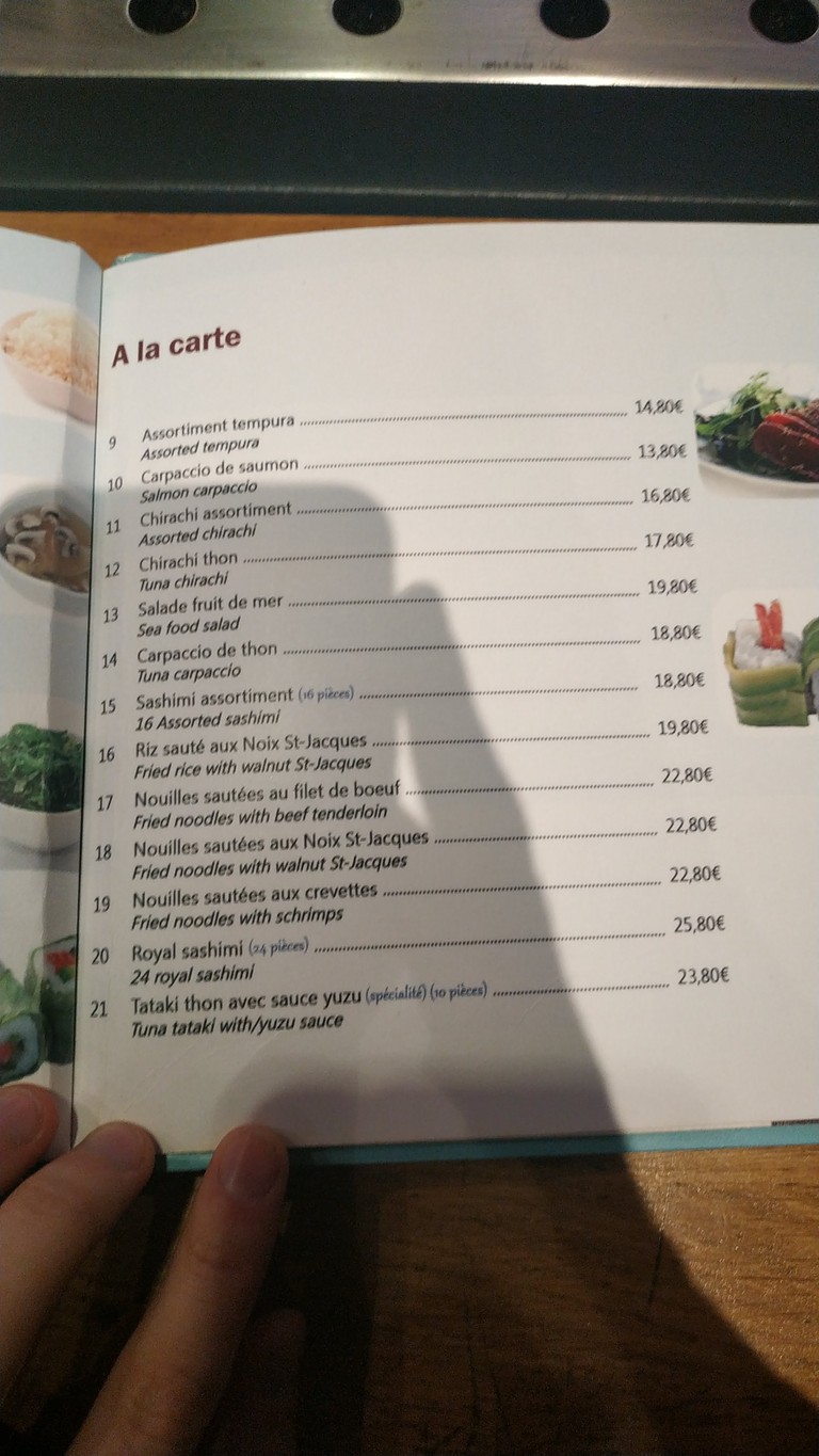 Teppanyaki Sushi menu 4