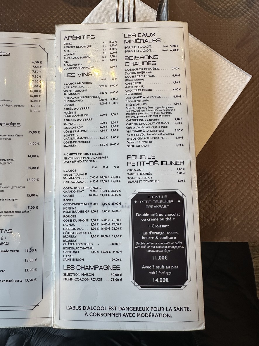 Café du Pont Neuf menu 2