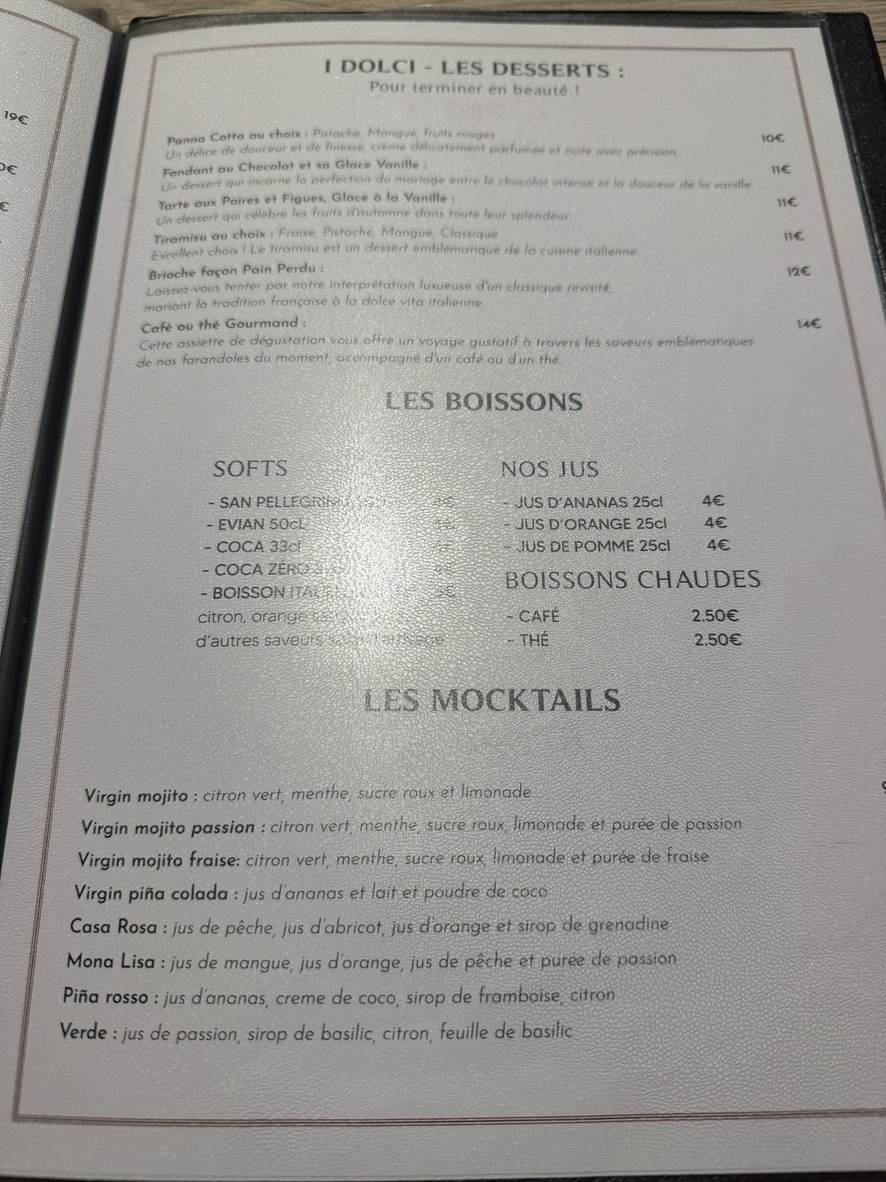 Casa Rosa - Restaurante Italiano halal - París 19 menu 7
