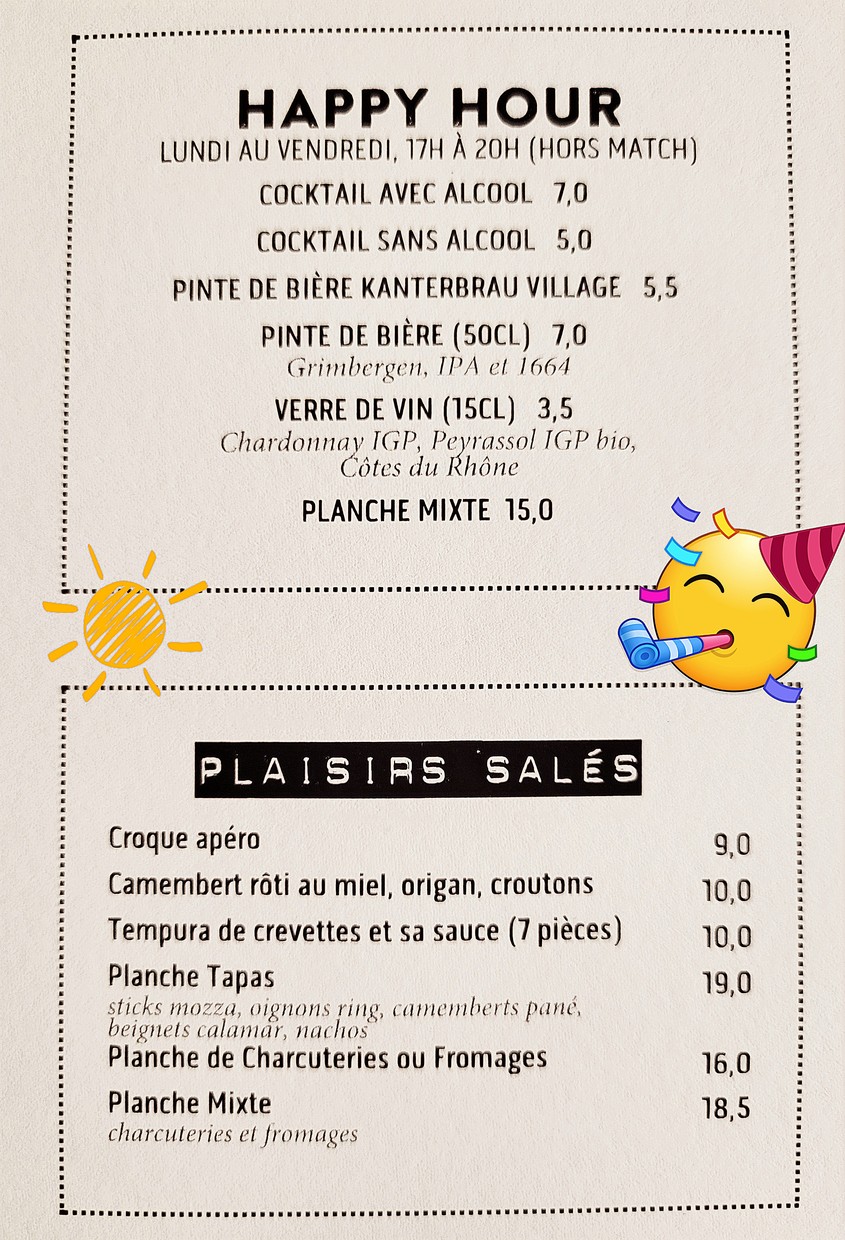 Le Paris Sports. menu 1