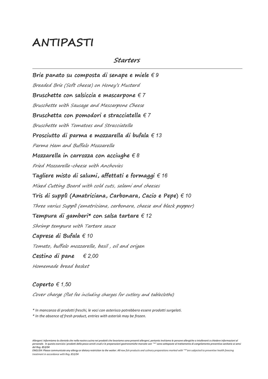 Ristorante Pizzeria La Cucina Nazionale menu 1