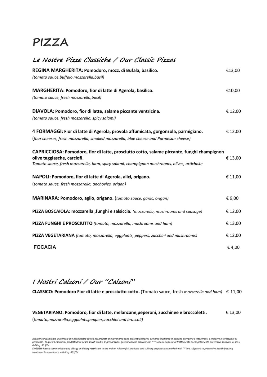 Ristorante Pizzeria La Cucina Nazionale menu 3