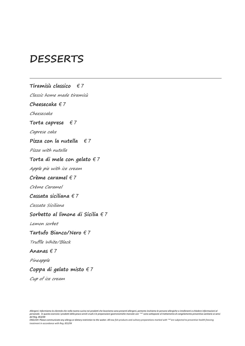 Ristorante Pizzeria La Cucina Nazionale menu 8