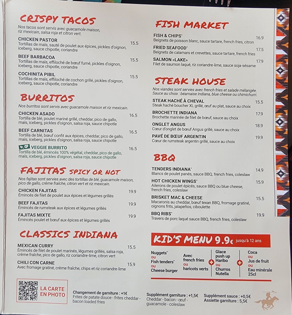 Indiana Café - Beaugrenelle menu 2