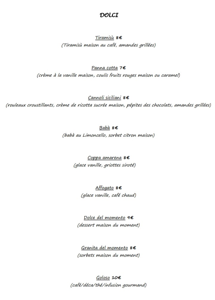 Croccante menu 6