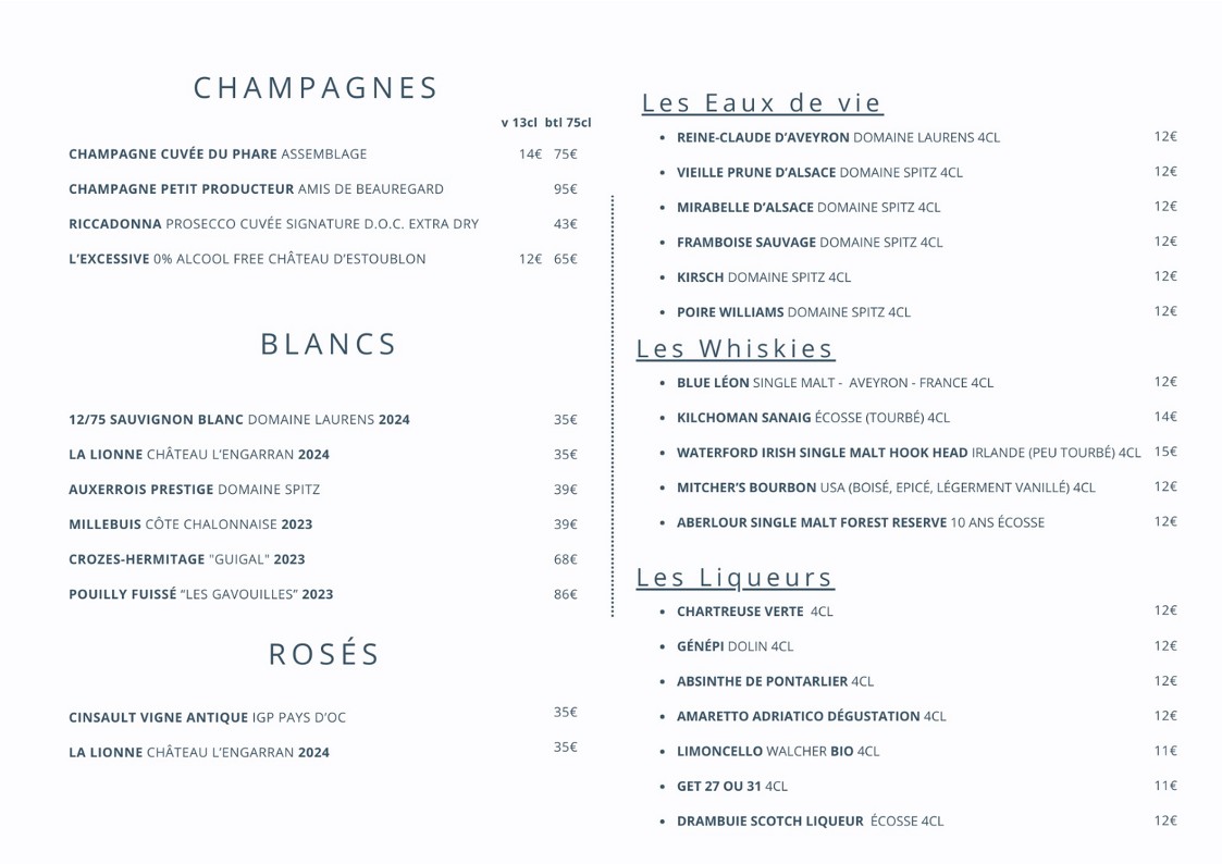 La Bécane à Gaston menu 3