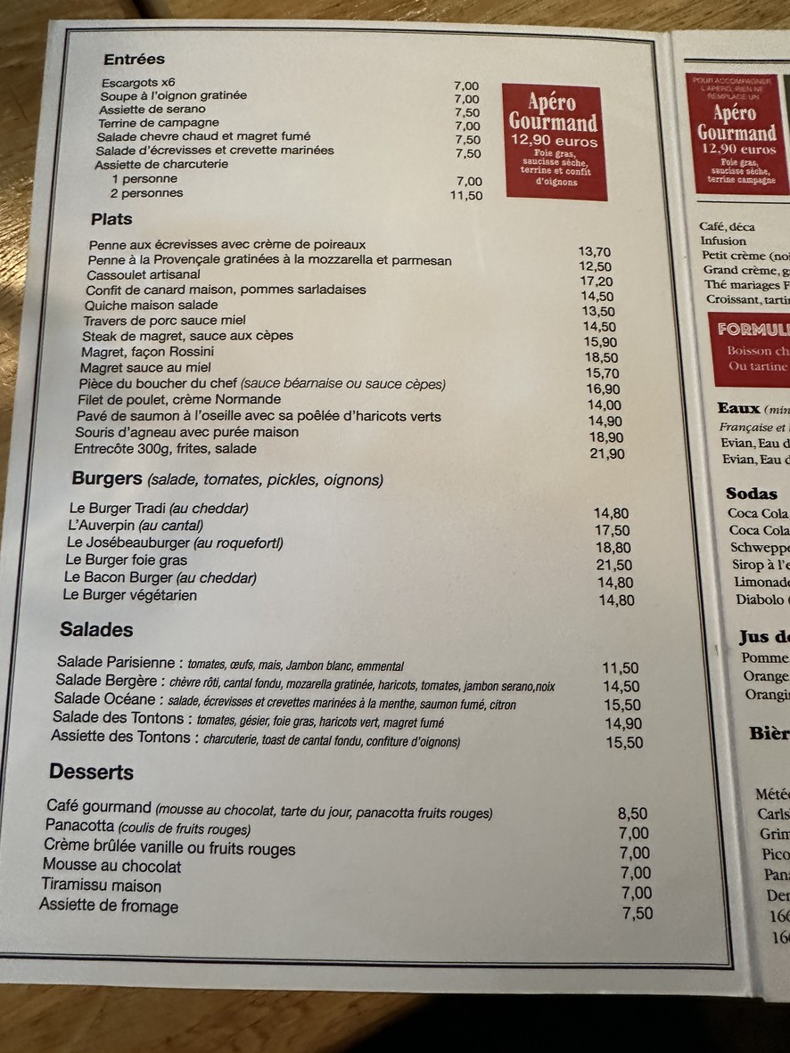 Les Tontons menu 2