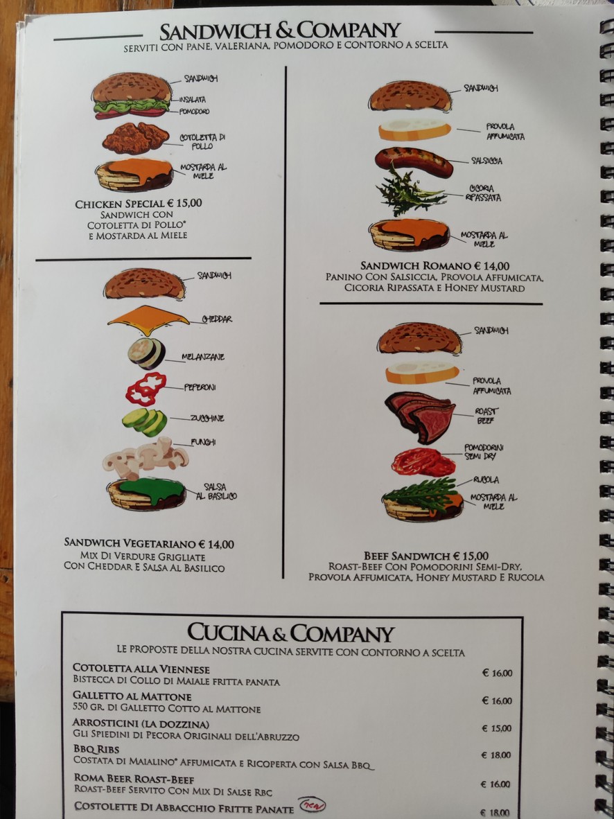 Roma Beer Company menu 2