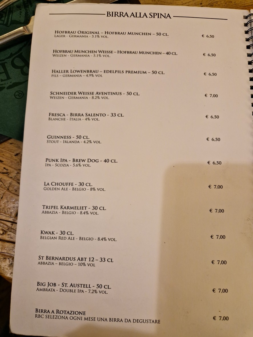 Roma Beer Company menu 7