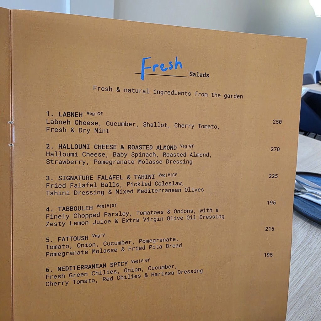 Mezze Lebanese Eatery menu 1