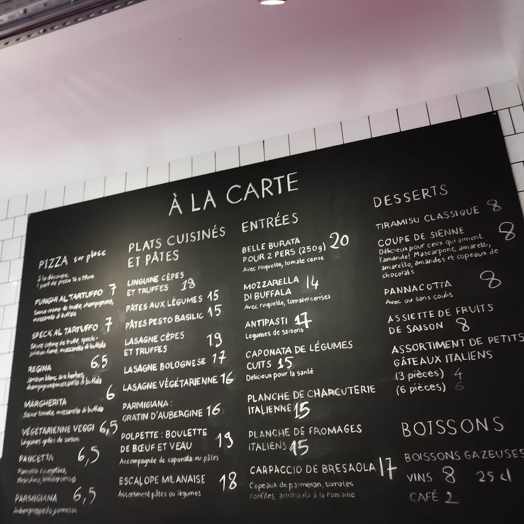 La Delizia, restaurant & traiteur Italien - Paris 15 menu 1