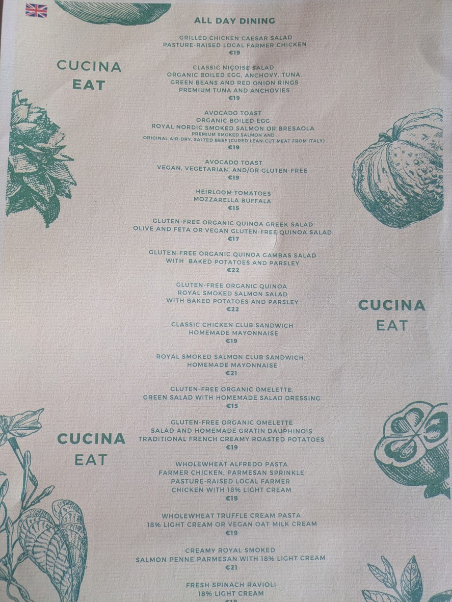 Cucina Eat menu 1