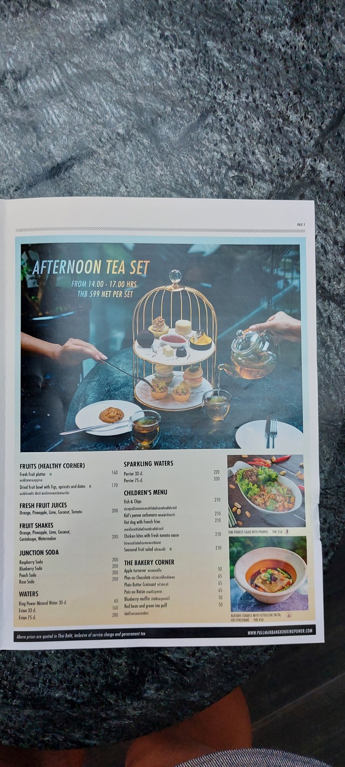 The Junction Pullman Bangkok King Power menu 2