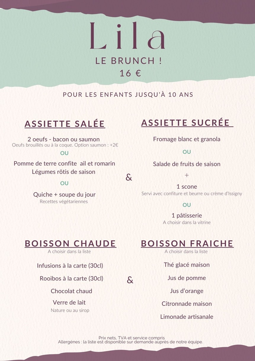 Lila | Salon de thé - Cantine & Brunch menu 2