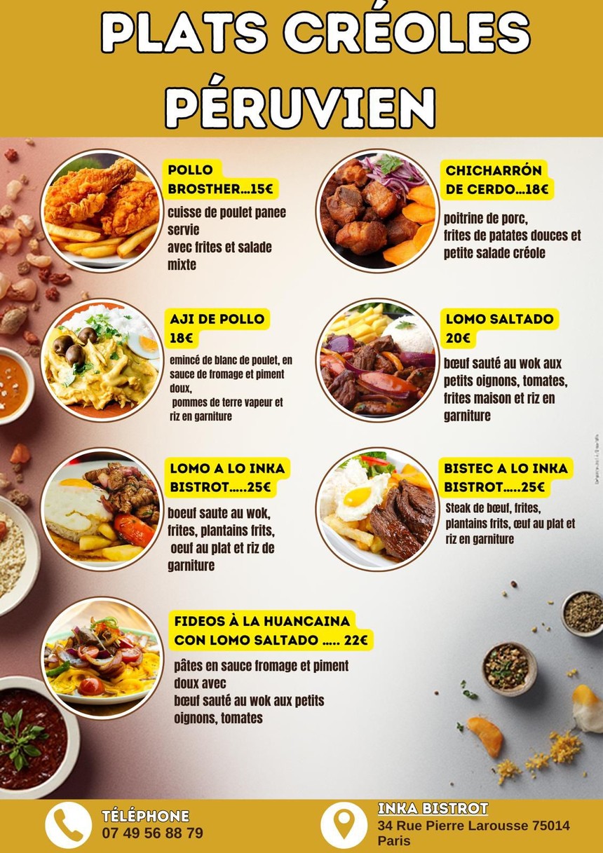 INKA BISTROT menu 2