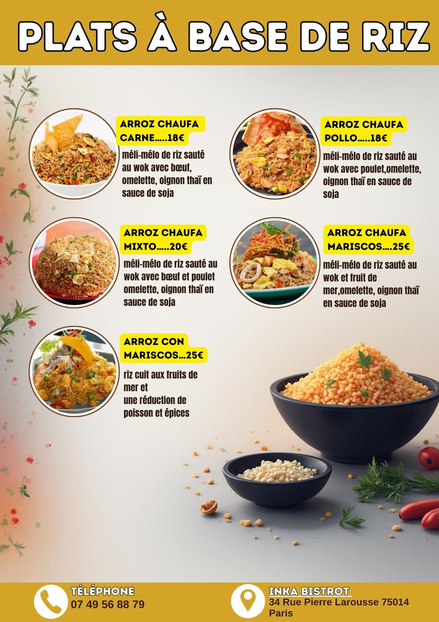 INKA BISTROT menu 3