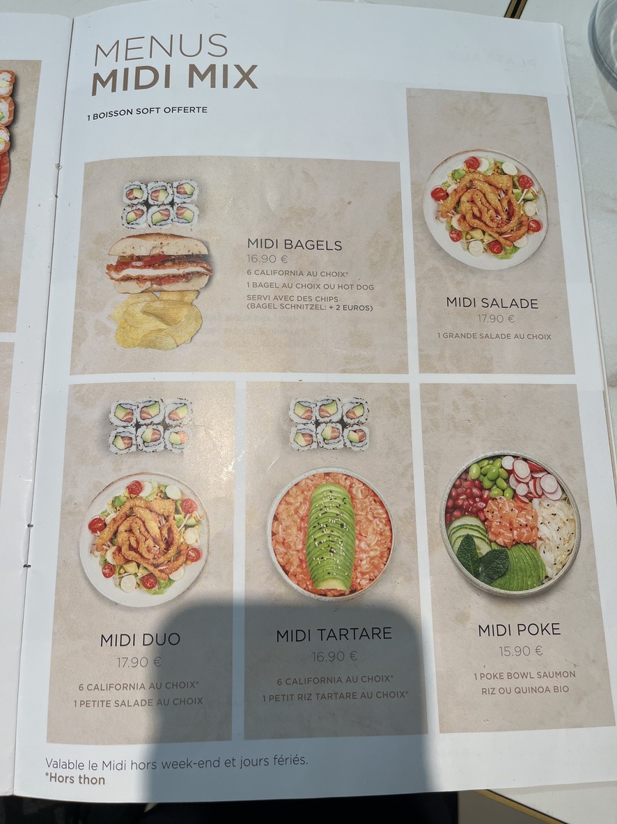Bozen Paris 19ème menu 1