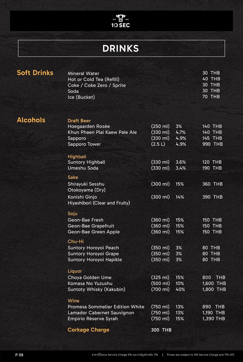 10 Sec Beef & Beer menu 7
