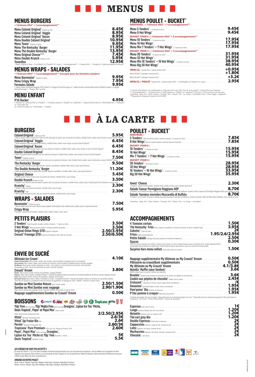 KFC menu 1