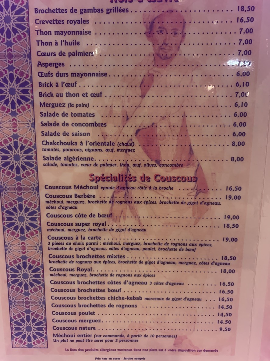 Le Bec Fin - Chez Saïd menu 1