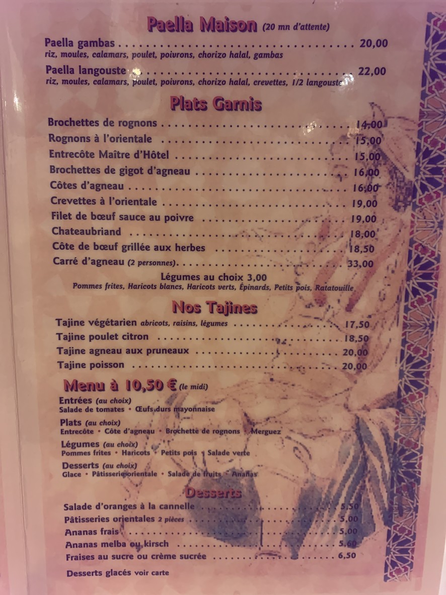 Le Bec Fin - Chez Saïd menu 2