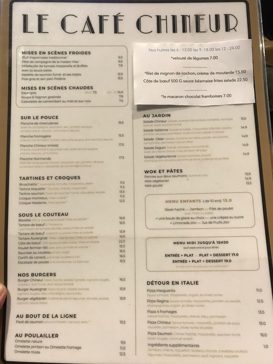 Café Chineur menu 2