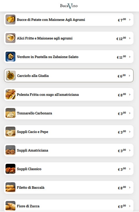 BucaVino menu 1