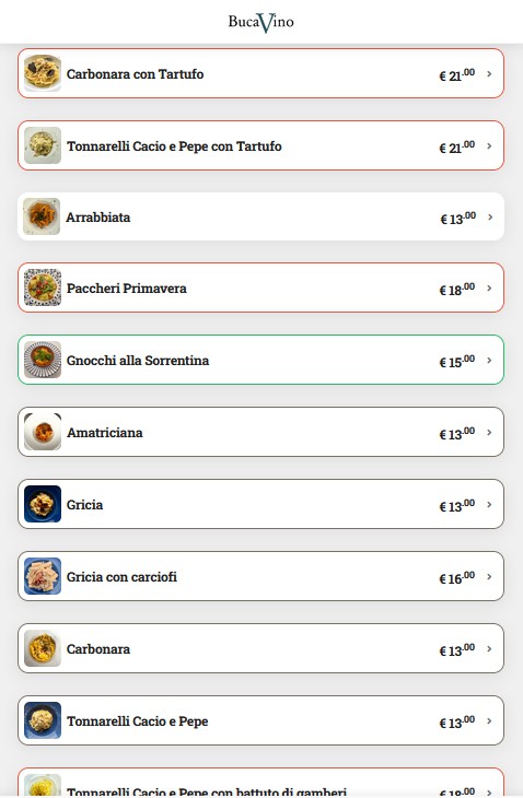 BucaVino menu 2