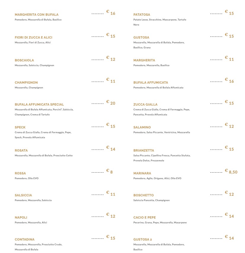Parco dei Pini menu 3