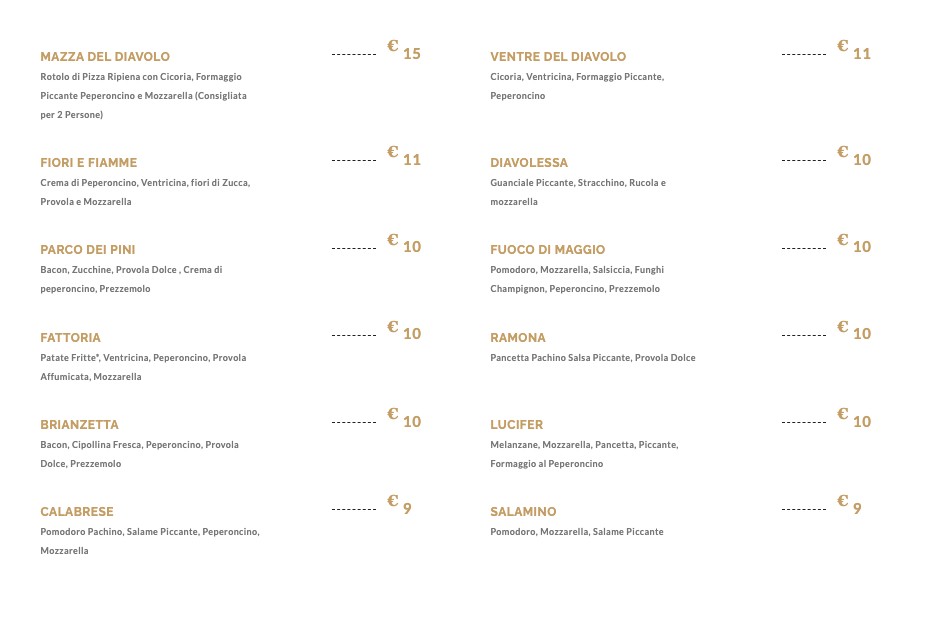 Parco dei Pini menu 5