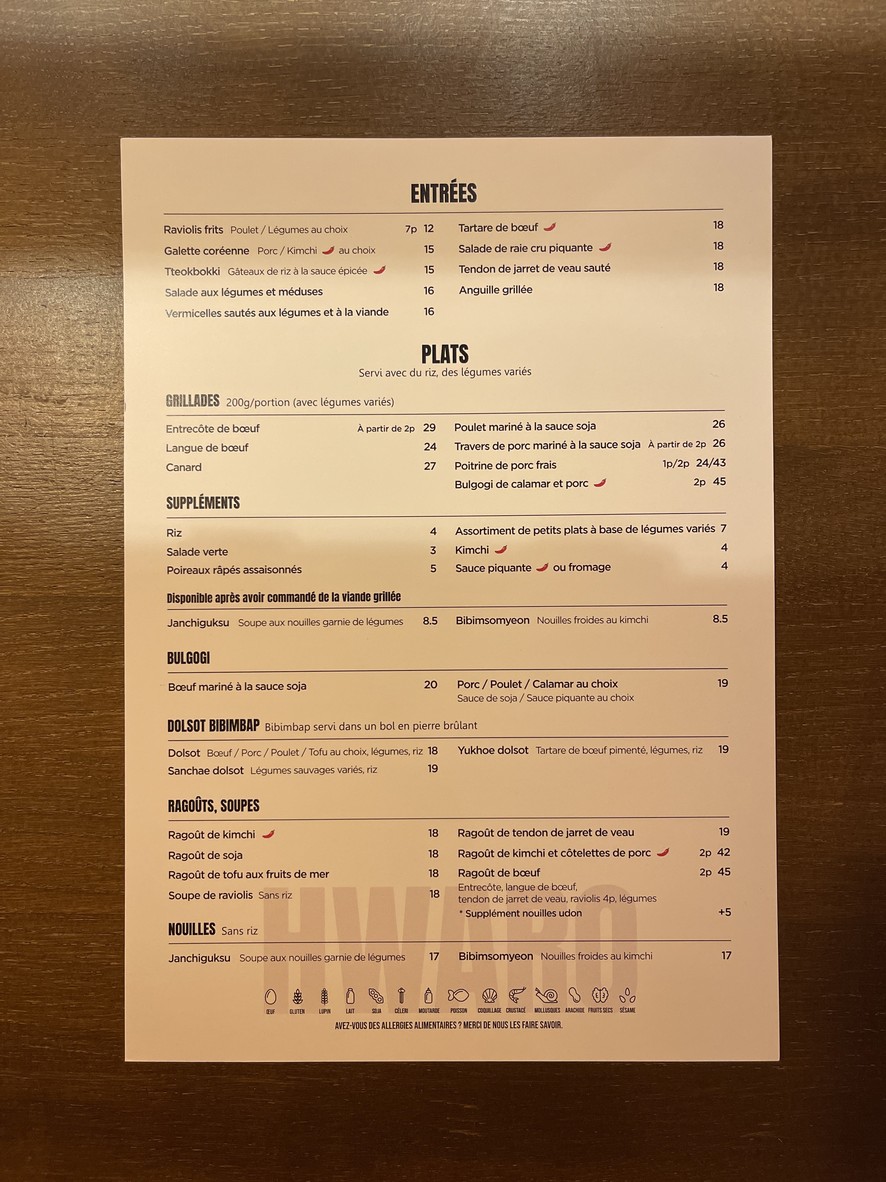 Hwaro Grill menu 2