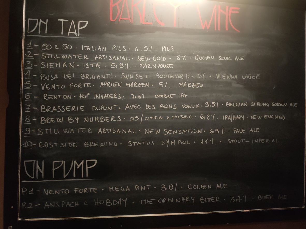 Barley Wine menu 4