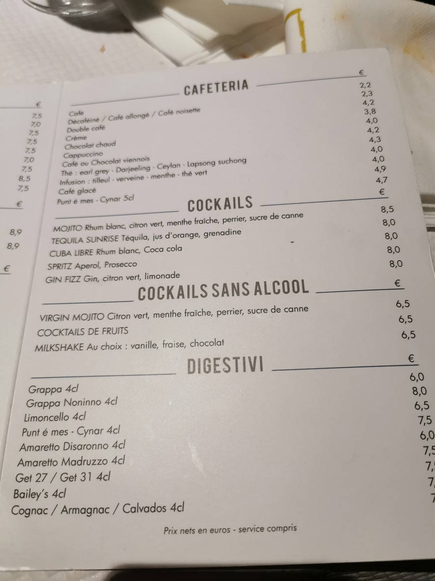 Brunello Restaurant Italien Pantin menu 3